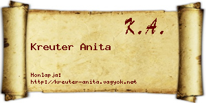 Kreuter Anita névjegykártya