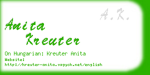 anita kreuter business card